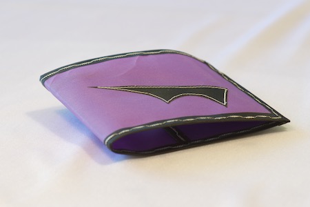 Pointy Wallet Spendy Model Purple with black trim folded closed