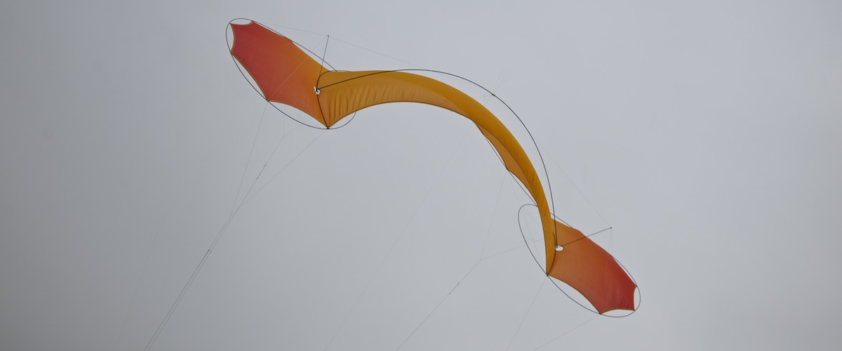 O2 Flame — silk kite, quadline, by WindFire Designs