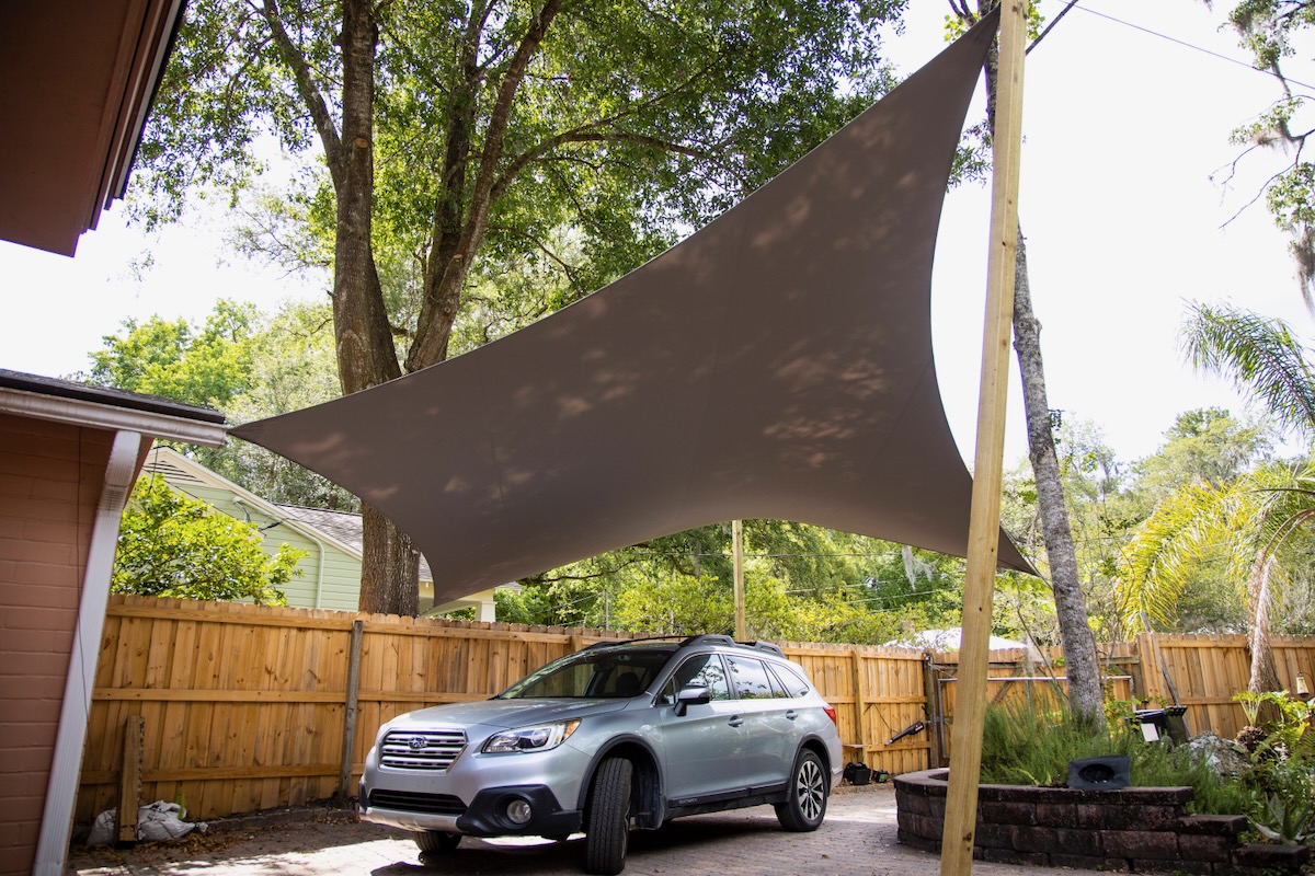 Fred car cover shade sail front view