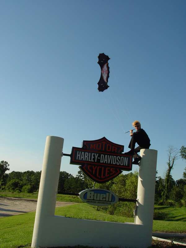 Image 1 from Branded indoor quadline kite for corporate trade show performance for Harley Davidson - by WindFire Designs