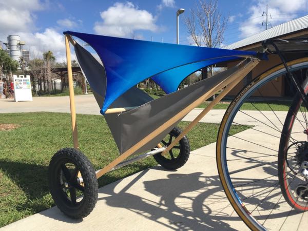wooden bike trailer designed by Tim Elverston
