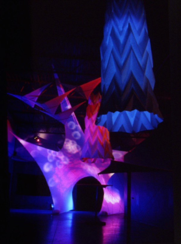 Luma lobby lamps by Tim Elverston - giant structural origami