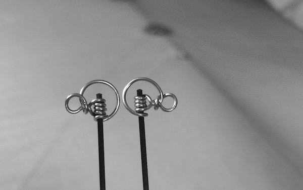 Stainless steel kite Fittings designed by Tim Elverston on carbon rods