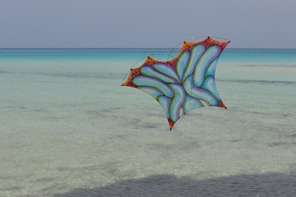 Mini Photon kite shown over blue water in Sicily