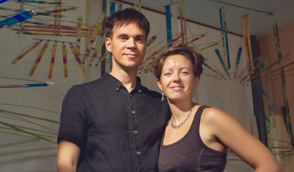 Ruth Whiting Tim Elverston kinetic art backdrop