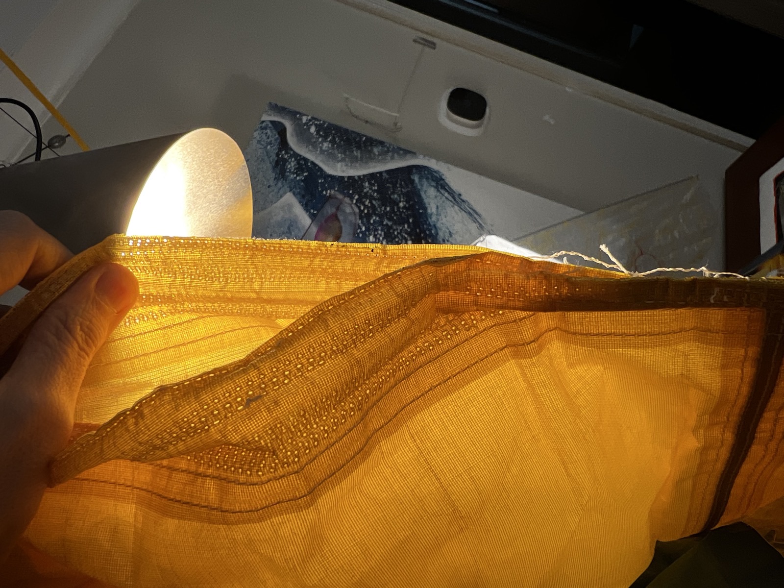 Close-up of an Aluula leading edge repair in progress