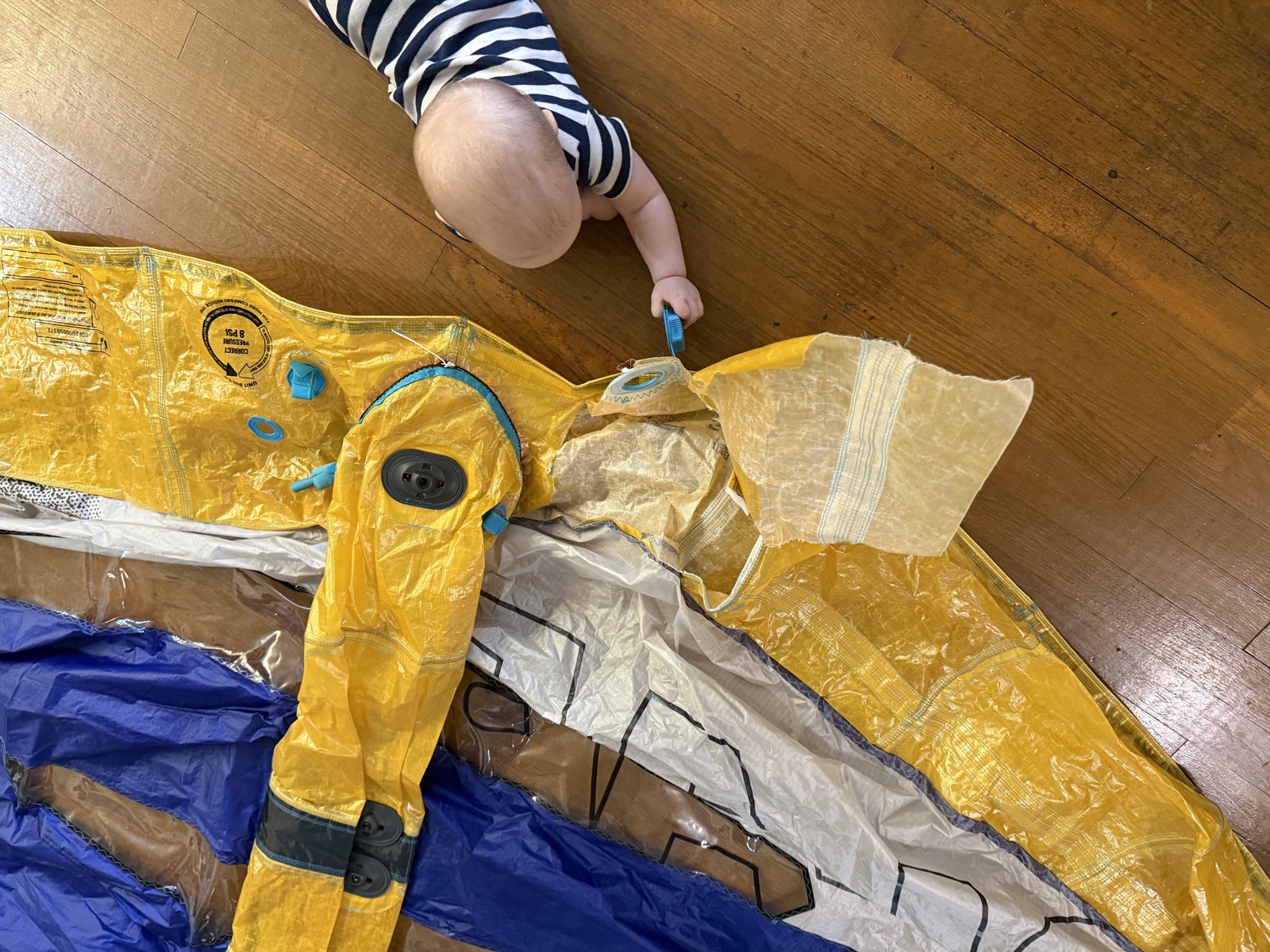 Aluula leading edge repair showing the folded-back construction