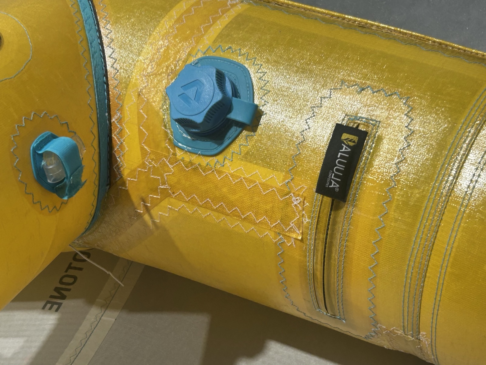 Completed Aluula kite leading edge seam repair