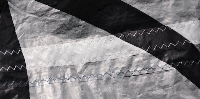 Close-up of the completed repair on the Best HP Waroo kite