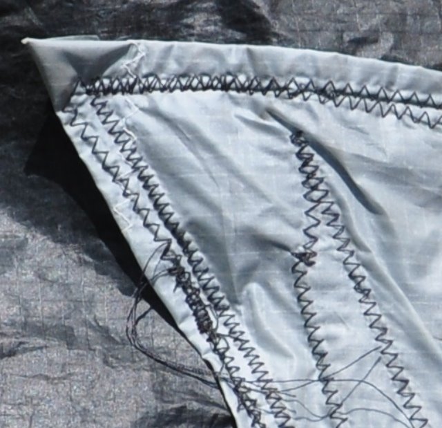 Example of overly excited test-piece sewing found on a kite panel