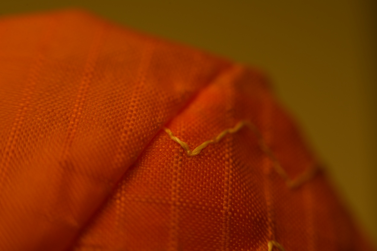 Dudek Nemo paraglider repair by WindFire Designs — triple-step zigzag stitching along the seam repair