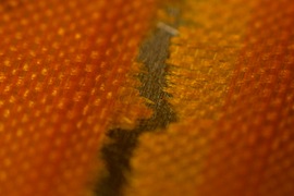 Dudek Nemo paraglider repair by WindFire Designs — completed wing repair on the studio floor