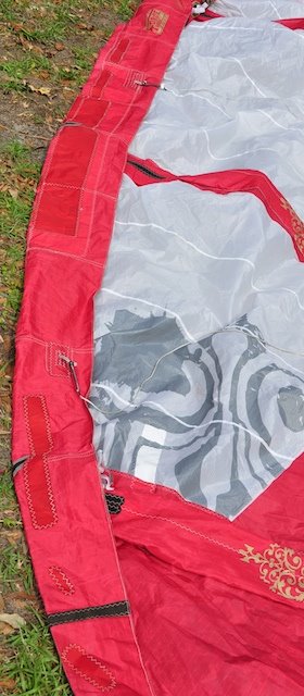 F-One kite leading edge repair extending out toward the wingtip
