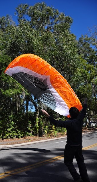 Repaired Ozone foil kite, fully restored and reassembled