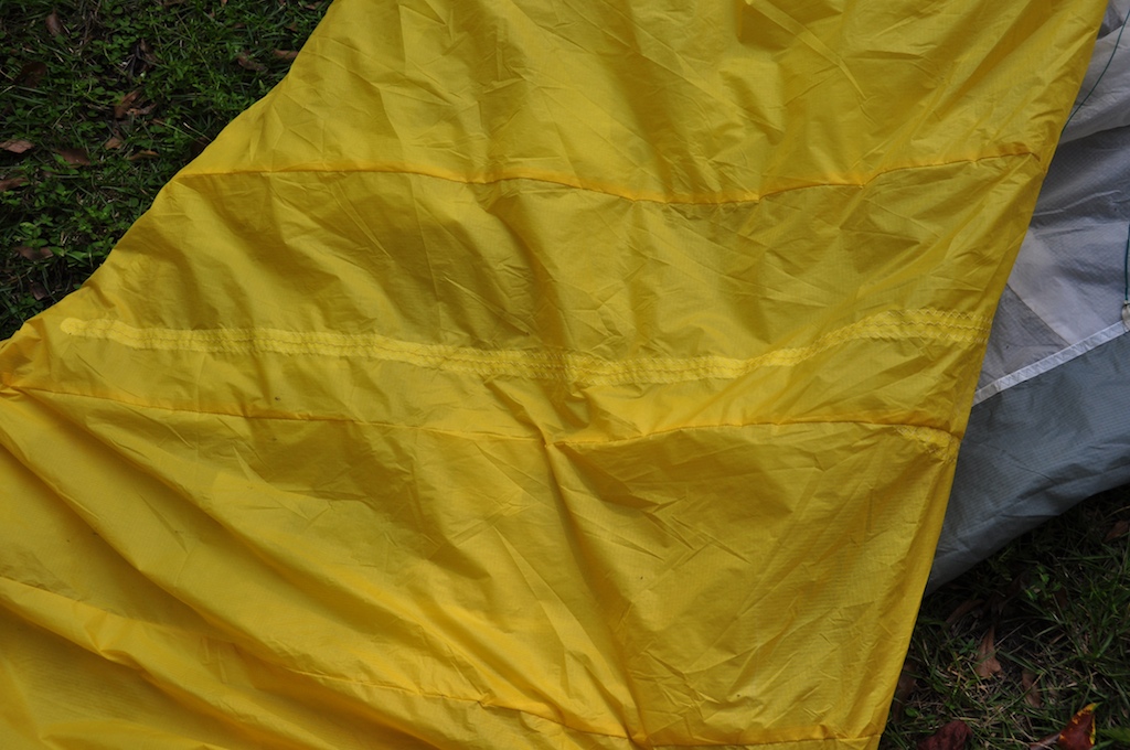 Interior rebuild of the damaged cell on the powered paraglider wing